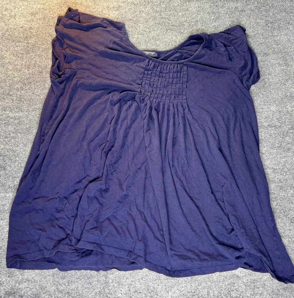 Swimsuits For All Cover Up Womens 3X Purple Short Sleeve Pleated Tunic Top